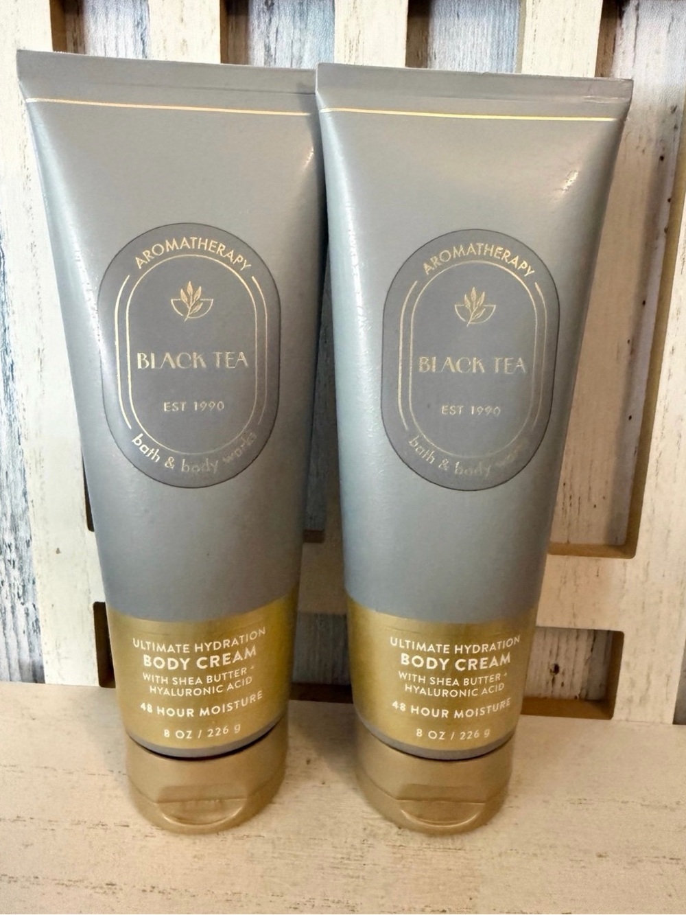 Bath & Body Works Aromatherapy BLACK TEA Ultimate Hydration Body Cream Lot X2